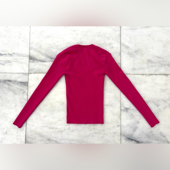 Express Sweater Pink V Neck Long Sleeve Soft Cozy Knit Fitted Womens XS - Picture 2 of 8